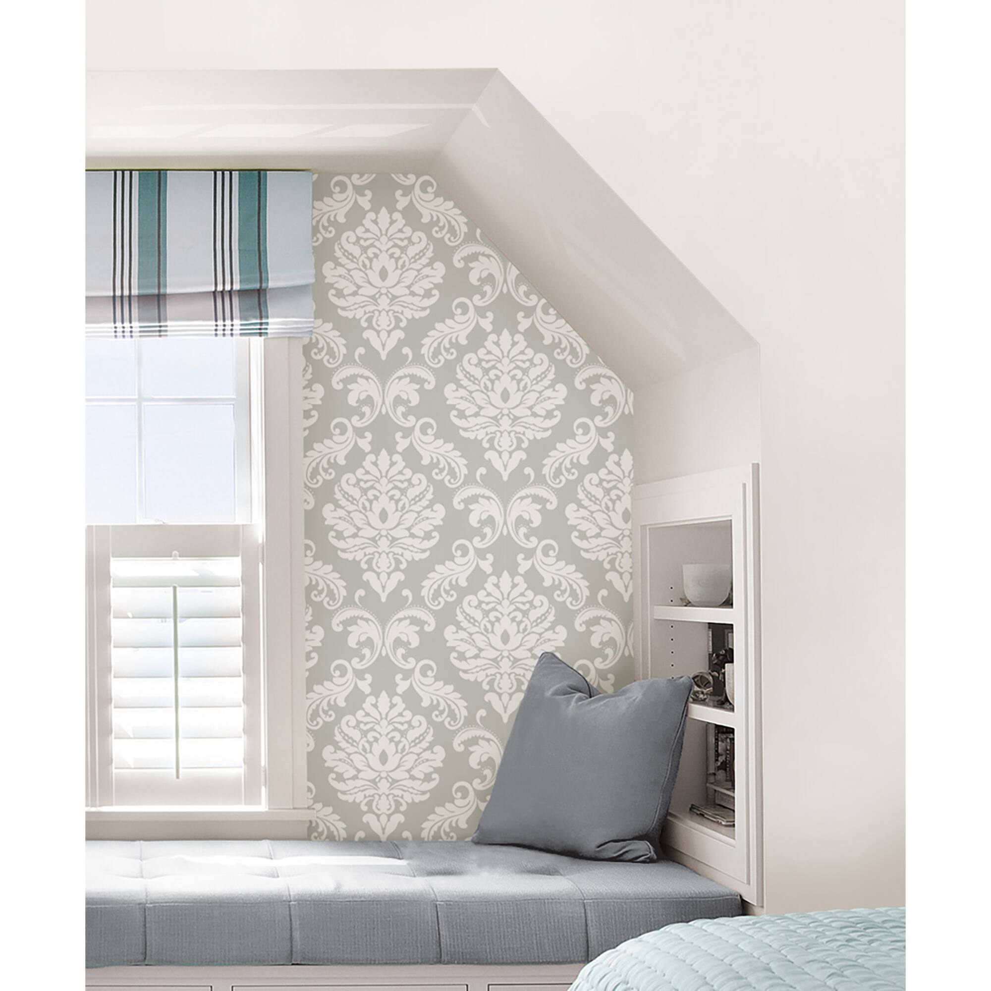 NuWallpaper Ariel Gray Peel & Stick Wallpaper